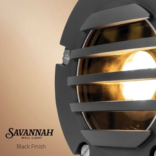 4.75" Savannah Landscape Well Light with Gravel Guard, Black