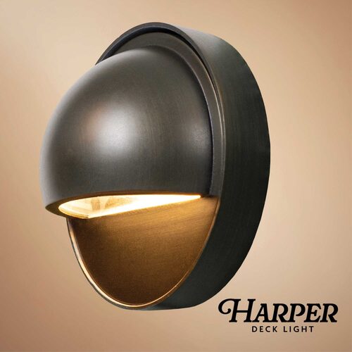 Harper Low Voltage Landscape Lighting Deck Light, Antique Bronze