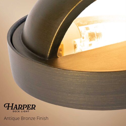 Harper Low Voltage Landscape Lighting Deck Light, Antique Bronze