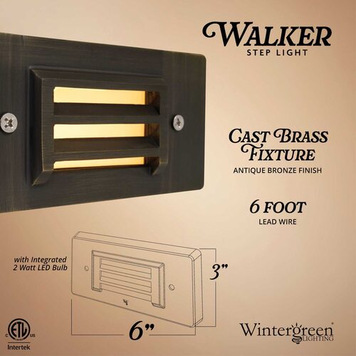 2W 240-Lumen Walker External Step Light, Antique Bronze