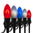 C9 Red / White / Blue FlexFilament Shatterproof Patriotic Pathway Lights, 15 Lights, 5 Inch PathPRO Stakes, 15'