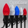 C7 Red / White / Blue OptiCore Patriotic Pathway Lights, 75 Lights, 5 Inch PathPRO Stakes, 75'