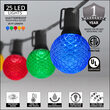 25' Multicolor OptiCore LED Patio String Light Set with 25 G50 Bulbs on Black Wire, E17 Base