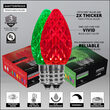 C7 Green / Red OptiCore Christmas Pathway Lights, 50 Lights, 5 Inch PathPRO Stakes, 50'