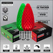 C9 Green / Red OptiCore Commercial LED Christmas Lights, 50 Lights, 50'