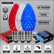 75' OptiCore LED Patio String Light Set with 75 C7 Red, White and Blue Lights, E12 Base, 12 Inch Spacing
