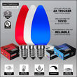 C9 Red / White / Blue Smooth OptiCore Patriotic Pathway Lights, 75 Lights, 5 Inch PathPRO Stakes, 75'