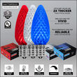 C9 Red / White / Blue OptiCore Patriotic Pathway Lights, 75 Lights, 5 Inch PathPRO Stakes, 75'