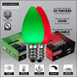 C7 Green / Red Smooth OptiCore Commercial LED Christmas Lights, 50 Lights, 50'