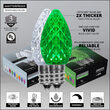 C7 Cool White / Green OptiCore Commercial LED Christmas Lights, 50 Lights, 50'