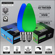 C9 Blue / Green Smooth OptiCore Commercial LED Christmas Lights, 50 Lights, 50'