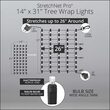 14" x 31" Warm White StretchNet Pro 5mm LED Christmas Trunk Wrap Lights, 50 Lights on Brown Wire
