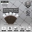 14" x 31" Cool White StretchNet Pro 5mm LED Christmas Trunk Wrap Lights, 50 Lights on Brown Wire