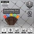 14" x 31" Multicolor StretchNet Pro 5mm LED Christmas Trunk Wrap Lights, 50 Lights on Brown Wire