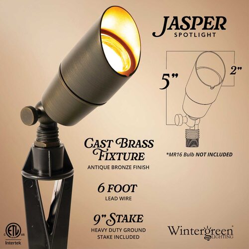 Jasper Low Voltage Landscape Lighting Outdoor Compact Spotlight, Antique Bronze