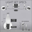 75' OptiCore LED Patio String Light Set with 75 C9 Red, White and Blue Lights, E17 Base, 12 Inch Spacing