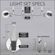 75' OptiCore LED Patio String Light Set with 75 C9 Red, White and Blue Lights, E17 Base, 12 Inch Spacing
