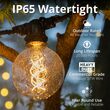 15' FlexFilament TM LED Patio String Light Set with 10 G95 Edison Bulbs on Black Wire