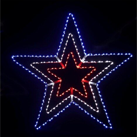 31" Patriotic Red White and Blue Triple Star 