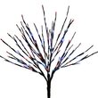 36" Brown Free Standing Lighted Glimmer Spray Branches, Red / White / Blue LED