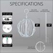 8" Green LED Light Ball, Fold Flat White Frame