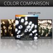 70 5mm Cool White LED Christmas Lights, Black Wire, 4" Spacing