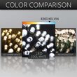 50 5mm Cool White LED Christmas Lights, Brown Wire, 6" Spacing