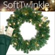 24" Commercial Oregon Fir Prelit Wreath, 50 Warm White LED 5mm SoftTwinkle Lights