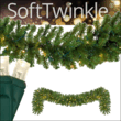 9' x 14" Sequoia Fir Prelit Commercial LED Holiday Garland, 100 Warm White SoftTwinkle Lights