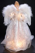 17" White and Silver Lighted Angel Tree Topper