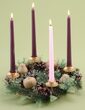14" Purple Berry Advent Candle Holder Wreath