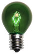 S11 Green Transparent Bulbs, E17 - Intermediate Base