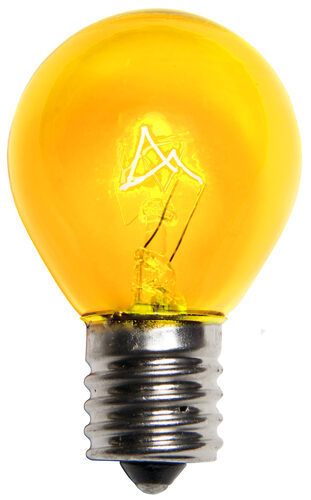 S11 Yellow Triple Dipped Transparent Bulbs, E17 - Intermediate Base