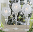 Frosted White Glass Hurricane Candle Holders, 3 Piece Set