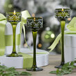 Green Tealight Candle Holders, Set of 3