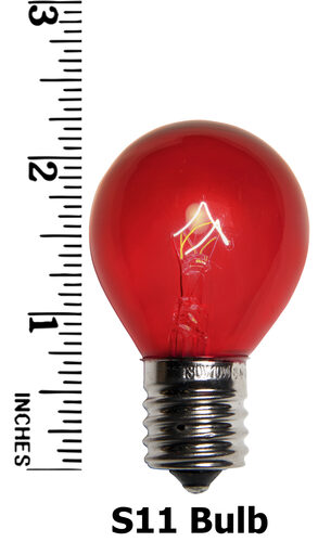 S11 Red Transparent Bulbs, E17 - Intermediate Base