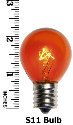 S11 Amber / Orange Transparent Bulbs, E17 - Intermediate Base