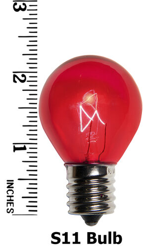 S11 Pink Triple Dipped Transparent Bulbs, E17 - Intermediate Base