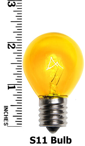 S11 Yellow Triple Dipped Transparent Bulbs, E17 - Intermediate Base