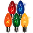 C9 Twinkle Multicolor Double Dipped Transparent Bulbs