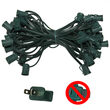 C9 E17 - Intermediate Light Stringer, 50' Length, 12" Spacing, 7 Amp SPT1 Green Wire, Commercial Grade, No Female Plug
