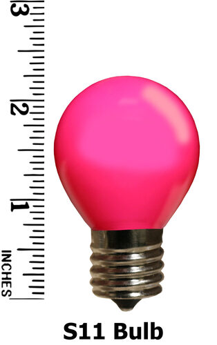 S11 Pink Opaque Bulbs, E17 - Intermediate Base
