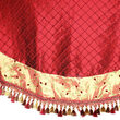 Burgundy Tree Skirt with Swirl Design and Tassel Border