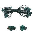 C7 Light Stringer, 25' Length, 12" Spacing, 8 Amp SPT1W Green Wire, Commercial Grade