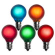 G30 Multicolor Satin Globe Lights, E12 - Candelabra Base