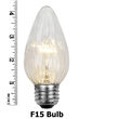 F15 Flame Clear Transparent Bulbs, E26 - Medium Base