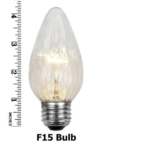 F15 Flame Clear Transparent Bulbs, E26 - Medium Base