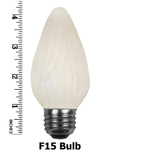 F15 Flame White Opaque Bulbs, E26 - Medium Base