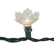 Two Layer Crystal Lily Flower Lights on Green Wire