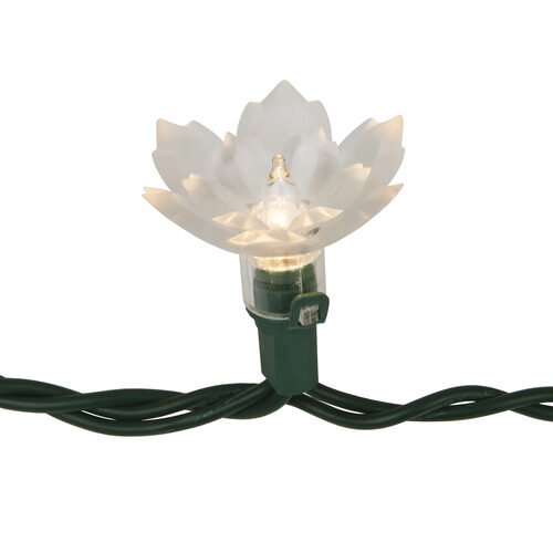 Two Layer Crystal Lily Flower Lights on Green Wire